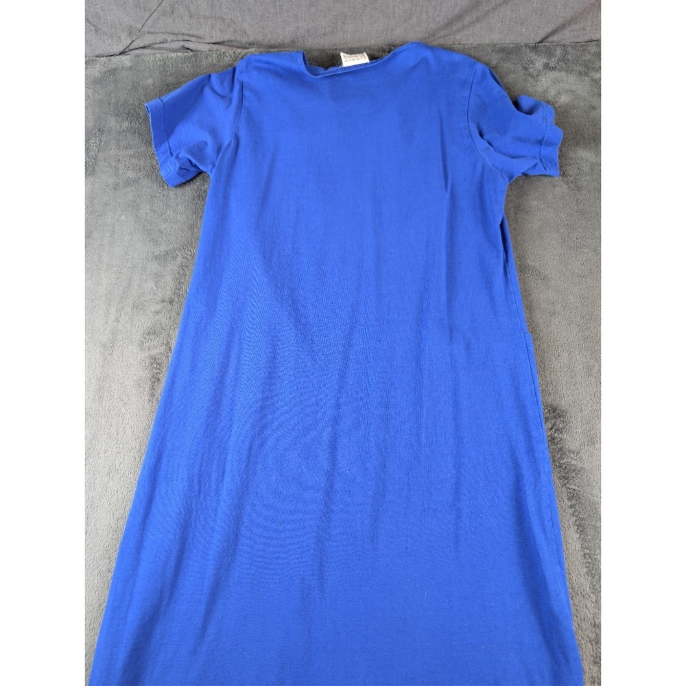 Vintage Tanuja USA Blue Dress XL Kokopelli Southwestern Cotton Pockets 90s Art - Picture 3 of 10